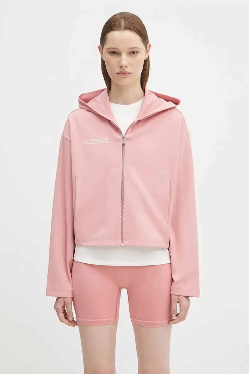 PANGAIA felpa DNA Double Jersey Zip Up Hoodie donna colore rosa con cappuccio 10002361
