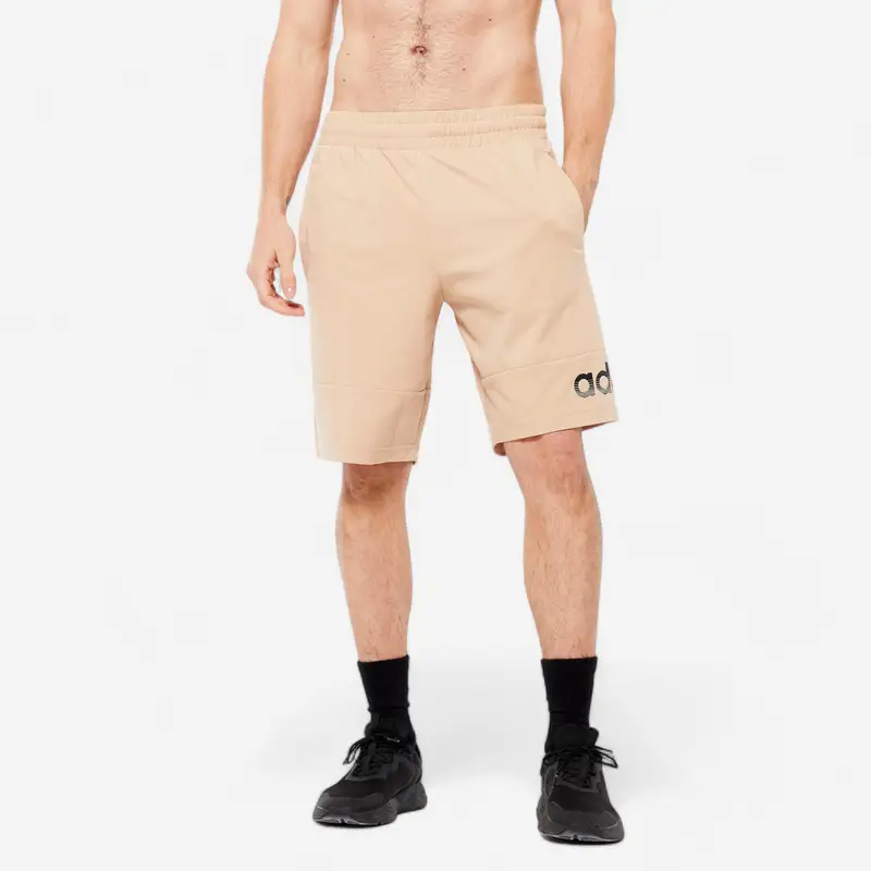 Pantaloncini ADIDAS uomo palestra regular fit cotone con tasche beige | Adidas