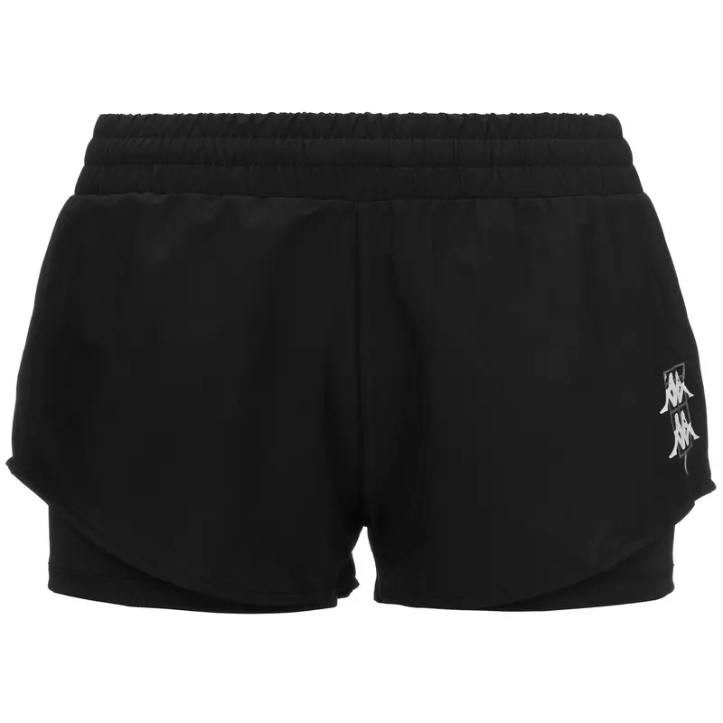 pantaloncini da donna in poliestere nero da padel | Kappa