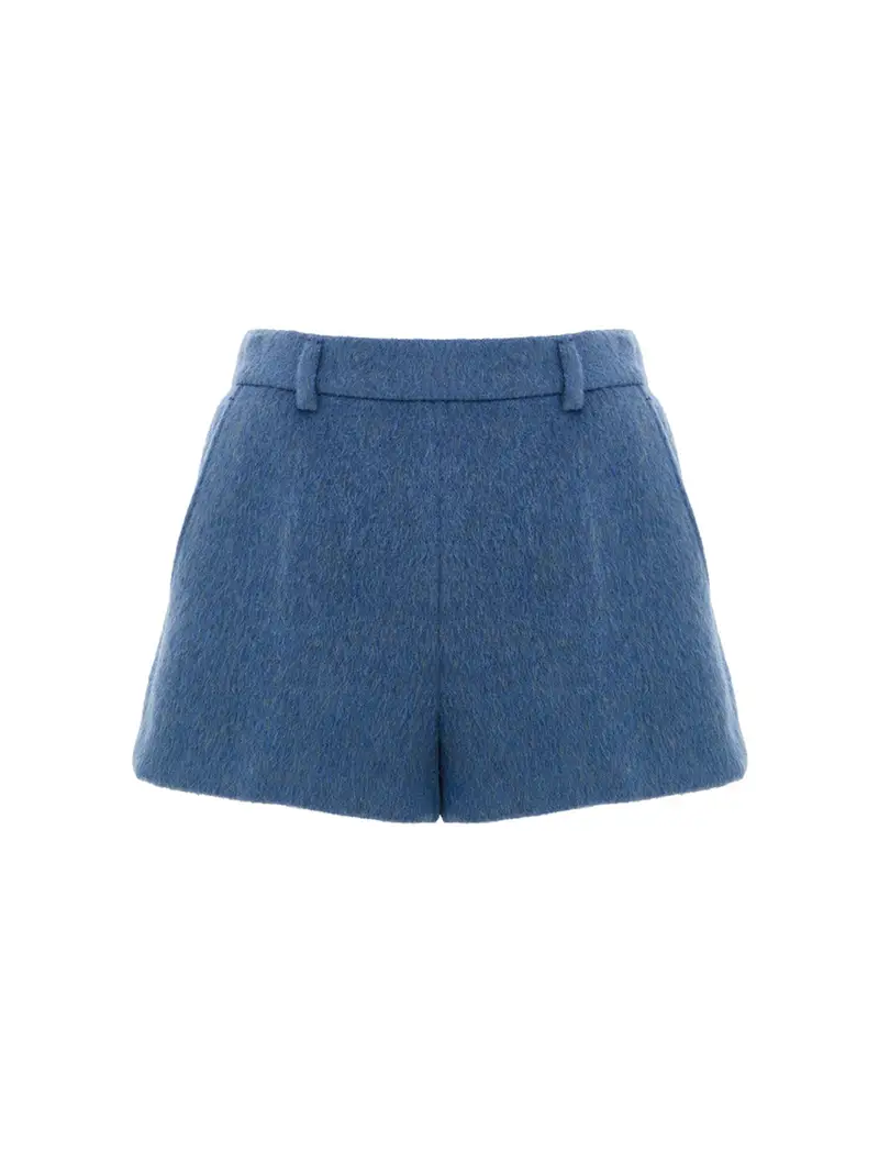 Gucci Pantaloncini Shorts Misto Mohair in Blu Avio