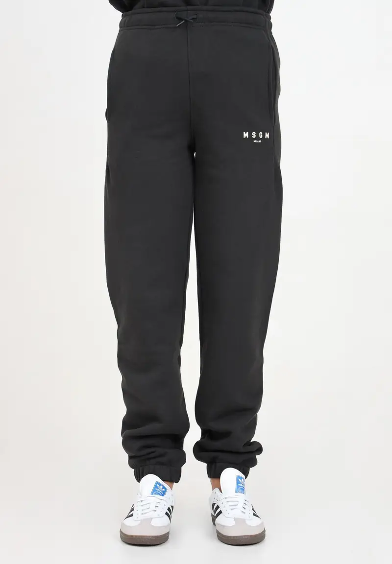 MSGM Pantalone sportivo piombo per donna e bambina con stampa logo