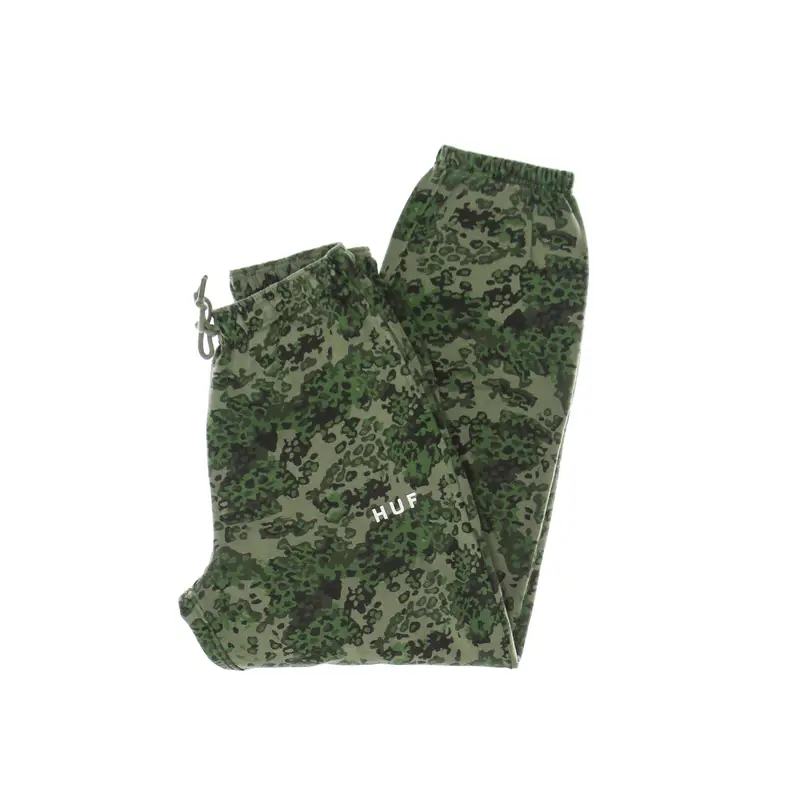 HUF Pantalone Tuta Felpato Donna Contra Fleece Pant Green Camo