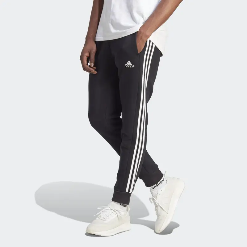 Pantaloni Essentials Fleece 3-Stripes Tapered Cuff | Adidas