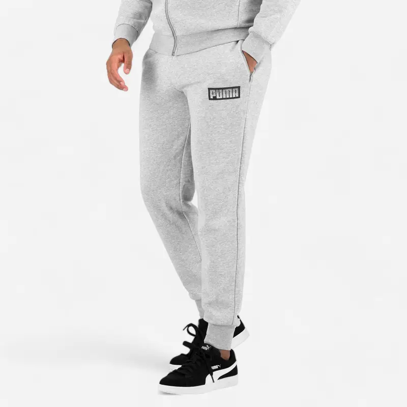 Pantaloni tuta Puma uomo regular fit leggeri grigi stampati | Puma