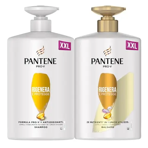 Pantene Pro-V set da 2 pezzi, 1 x Shampoo protettivo alla cheratina 1000 ml + 1 x Balsamo 900 ml, per capelli deboli o