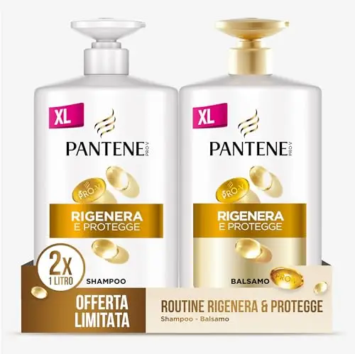 Pantene Pro-V Shampoo Rigenera E Protegge per Capelli Deboli, Secchi e Danneggiati, Protegge i Legami del Capello