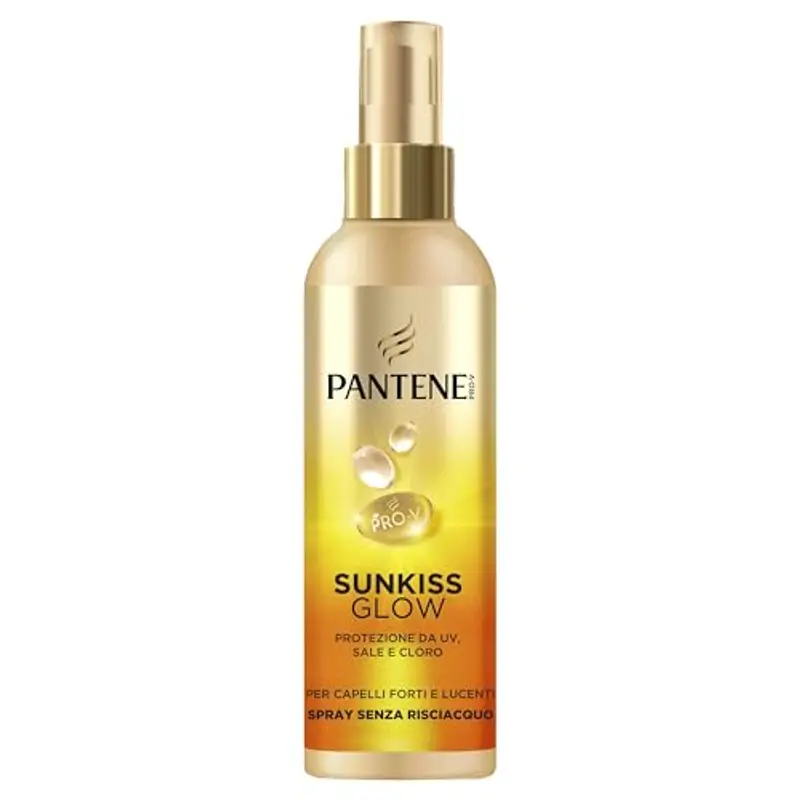 Pantene Pro-V Sunkiss Glow Spray Capelli Protezione Solare 200ml, Aiuta a Proteggere da Raggi UVA, UVB, Sale e Cloro, Spray Nutriente e