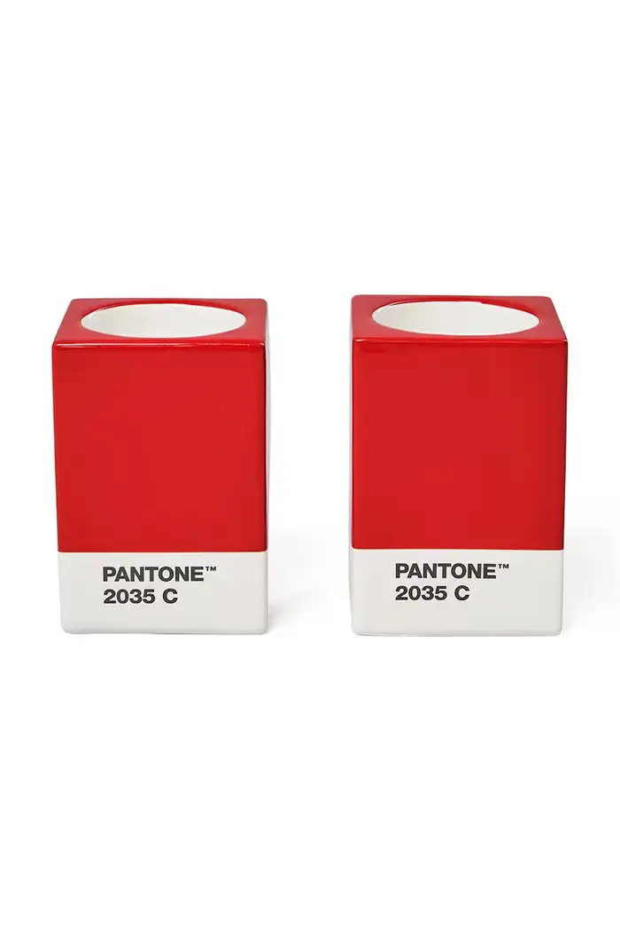 set di portacandele decorativo in porcellana Rosso