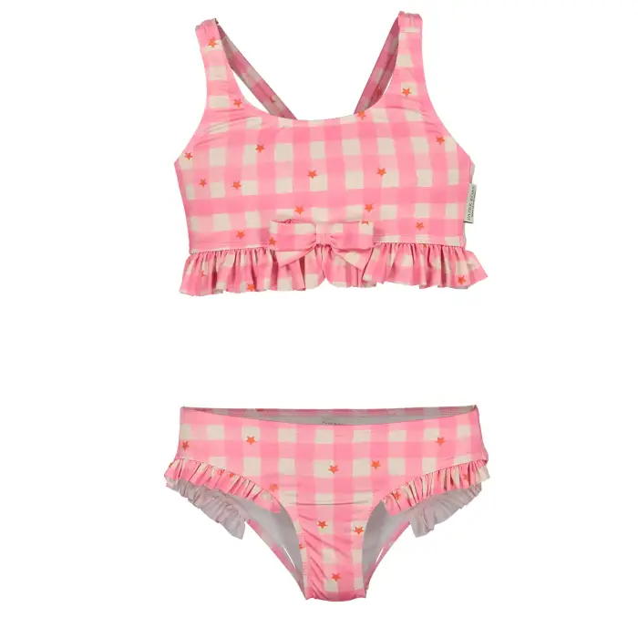 Costume da bagno a 2 pezzi ragazza Paper Boat Gingham Stars Rose