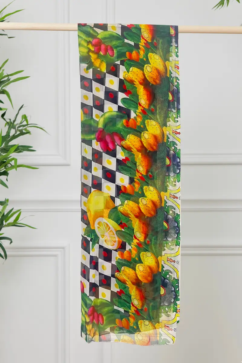 PAREO FOULARD CHIFFON | Colore: Cactus | Taglia: One Size