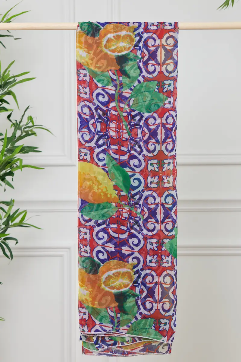 PAREO FOULARD CHIFFON | Colore: Maiolica | Taglia: One Size