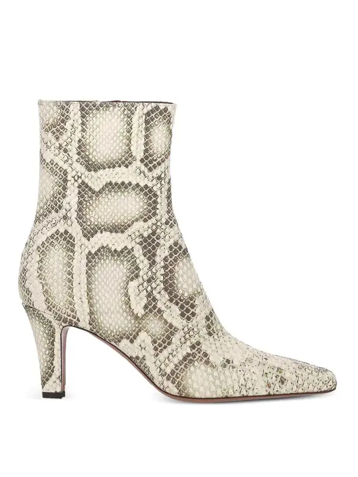 Paris Texas Stivaletti con tacco in pelle di serpente Beige