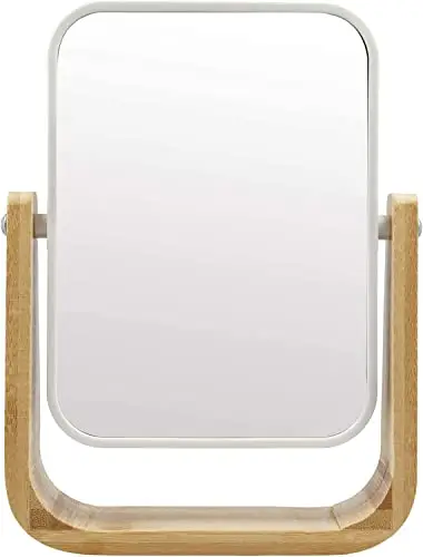 PARSA BEAUTY Specchio cosmetico con ingrandimento 5x, 22 x 5 cm, in legno di bambù