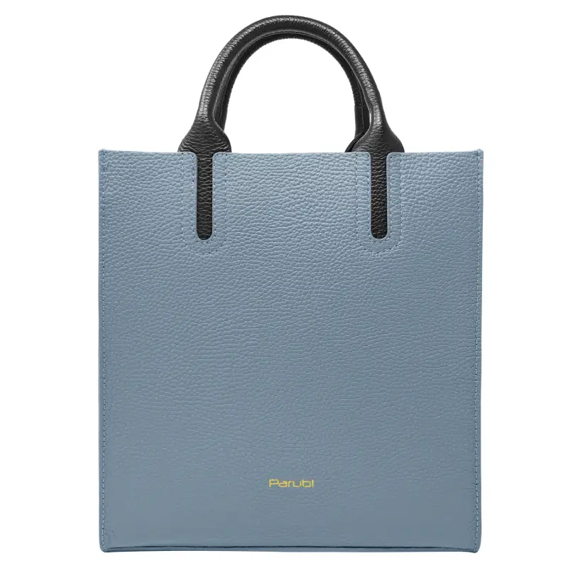 Parubi Borsa Donna a Mano con Tracolla, In Vera Pelle Morbida, Made in Italy, Modello Clizia Marrone