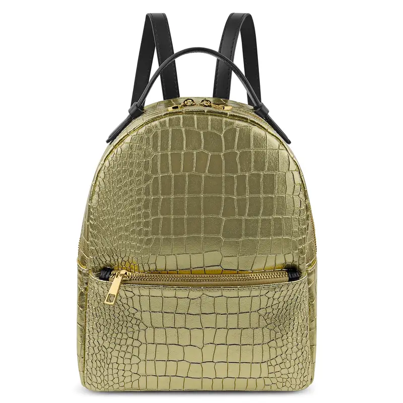 Parubi Zaino Donna, In Vera Pelle Grana Dollaro, Made in Italy, Modello Amelia Platino