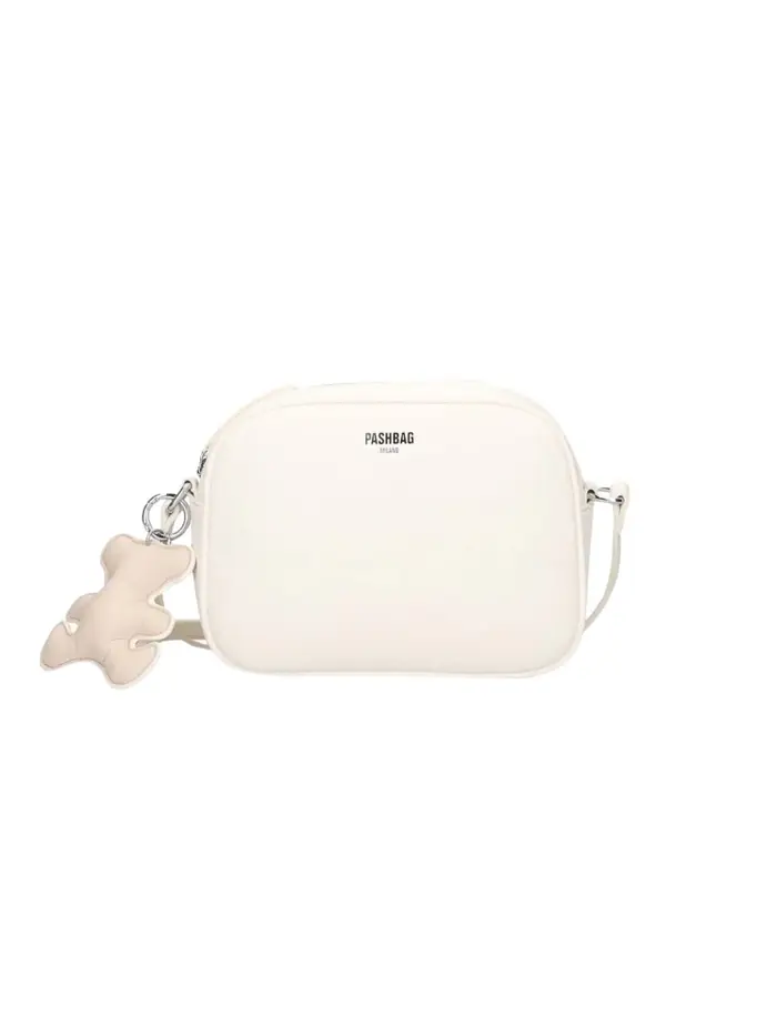 Pashbag mini borsa a tracolla donna milly bianca con charm teddy