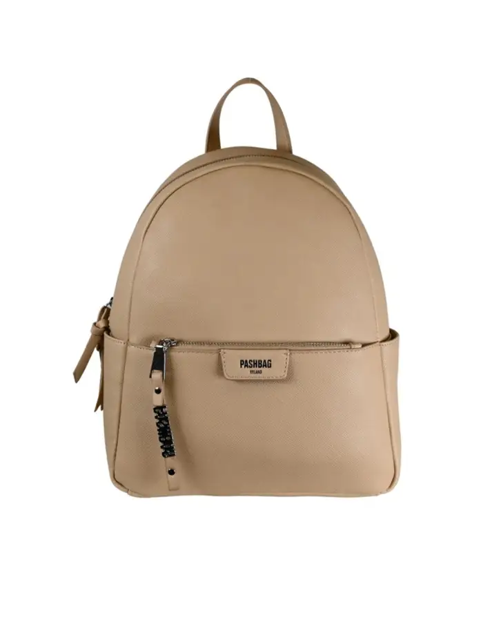Pashbag zaino donna eric in ecopelle beige con charm teddy