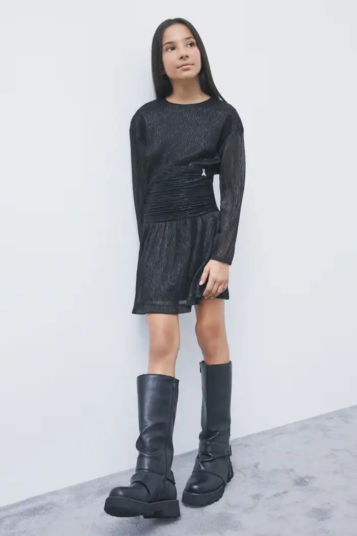 PATRIZIA PEPE Abito mini drappeggiato in lurex Nero