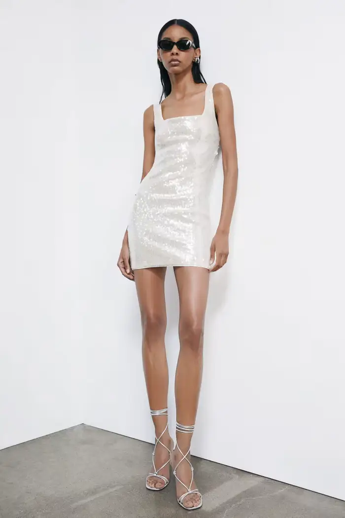 PATRIZIA PEPE Abito mini in tulle con paillettes Bianco