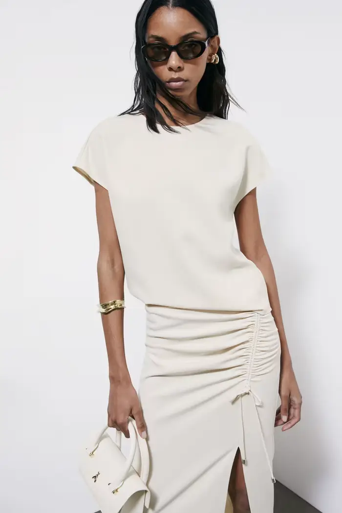 PATRIZIA PEPE Blusa fluida smanicata Bianco