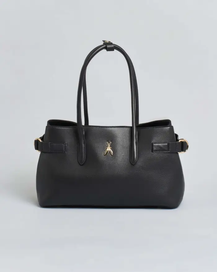 Patrizia Pepe Borsa a spalla New Business grande nera in pelle