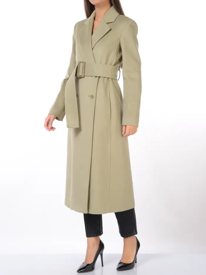 cappotto da donna Patrizia Pepe in lana a doppiopetto BEIGE