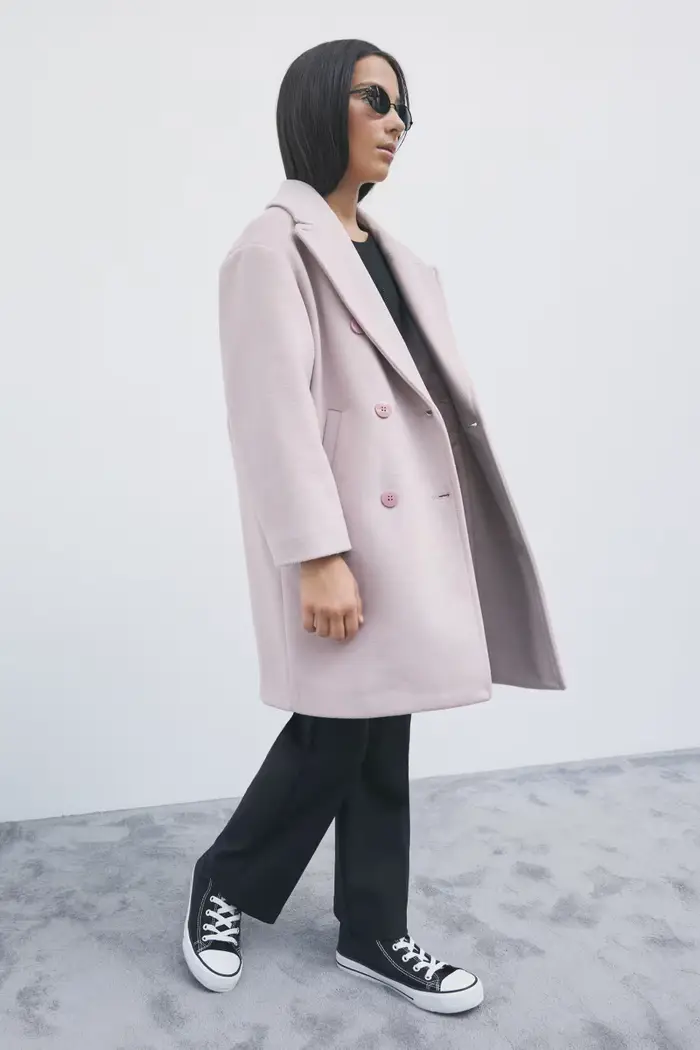 PATRIZIA PEPE Cappotto oversize in misto lana Rosa