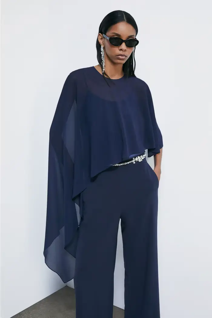 PATRIZIA PEPE Coprispalle asimmetrico drappeggiato Blu