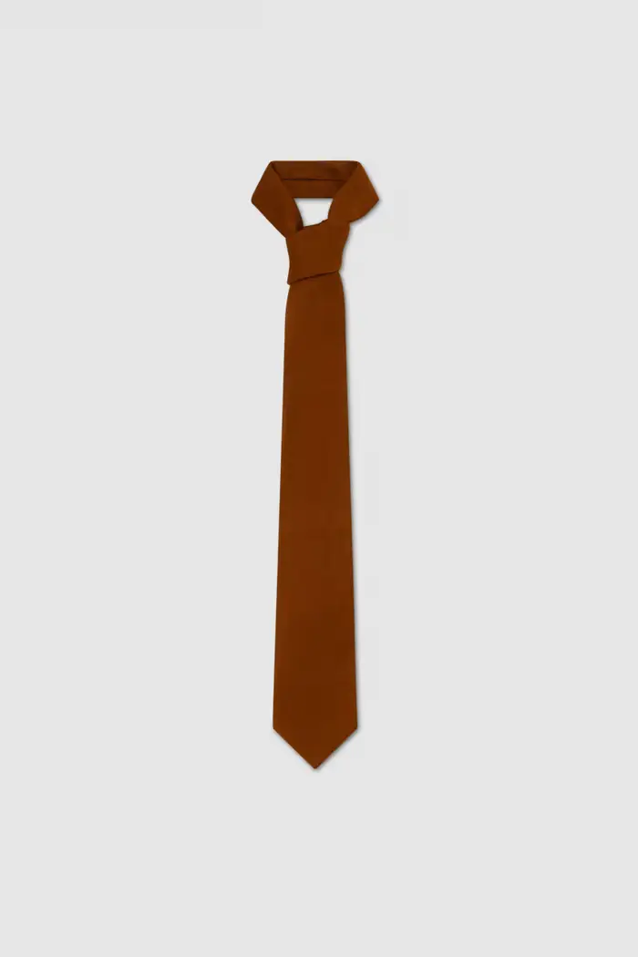 PATRIZIA PEPE Cravatta in twill di cotone stretch Marrone