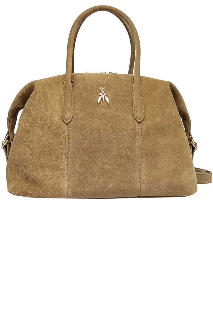PATRIZIA PEPE Maxi borsa in suede Cammello
