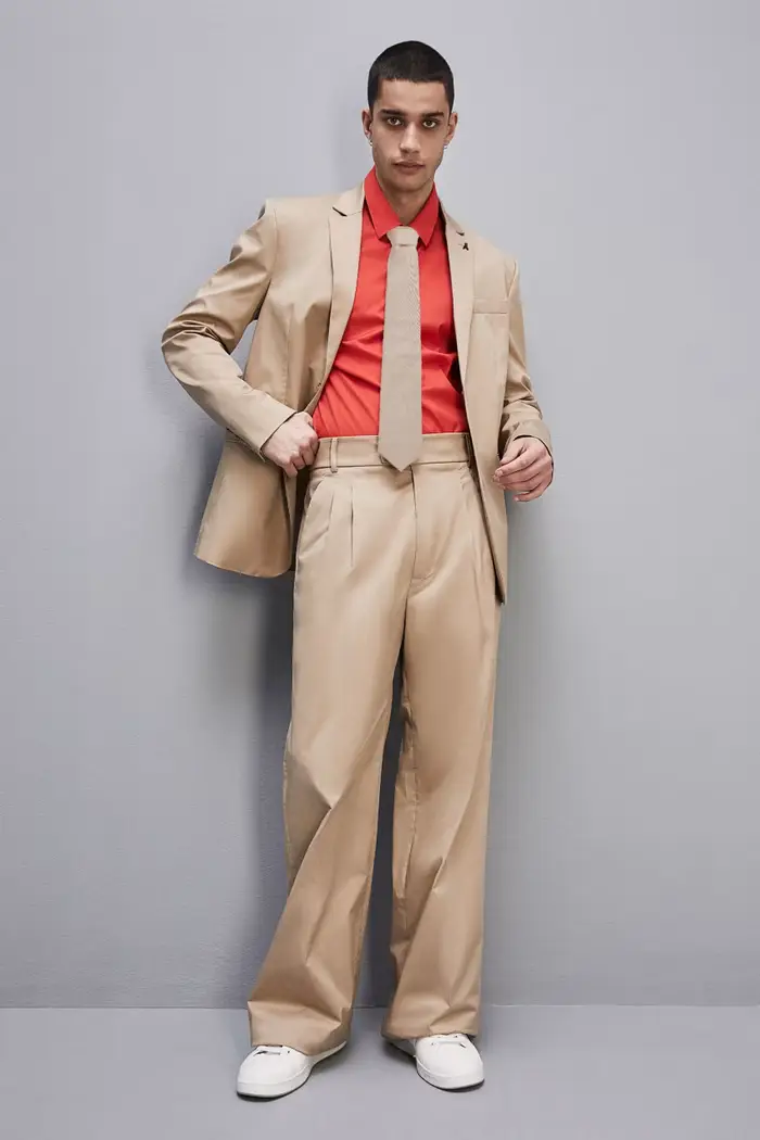 PATRIZIA PEPE Pantalone con pinces in twill di cotone Beige