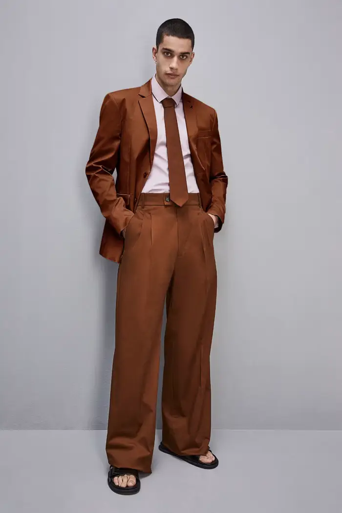 PATRIZIA PEPE Pantalone con pinces in twill di cotone Marrone