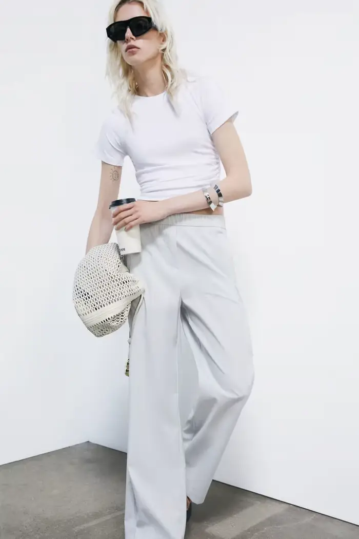 PATRIZIA PEPE Pantaloni dritti in popeline Grigio