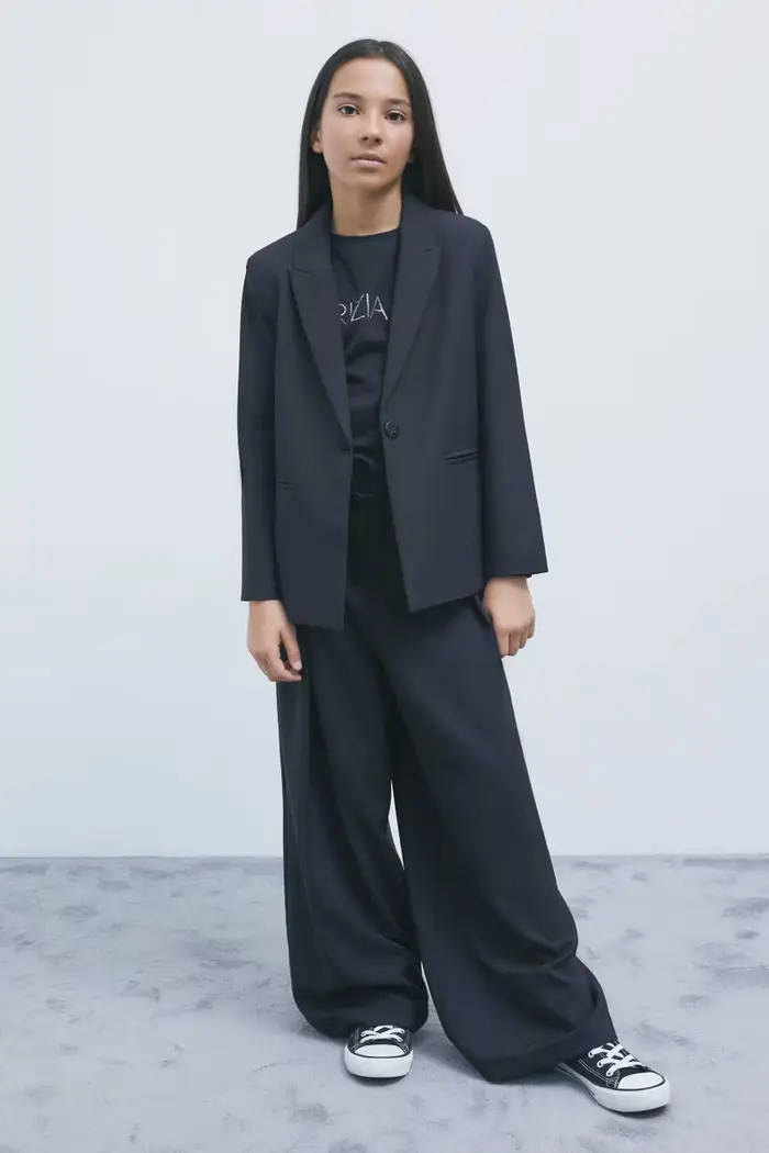 PATRIZIA PEPE Pantaloni palazzo in sablé con pinces Nero