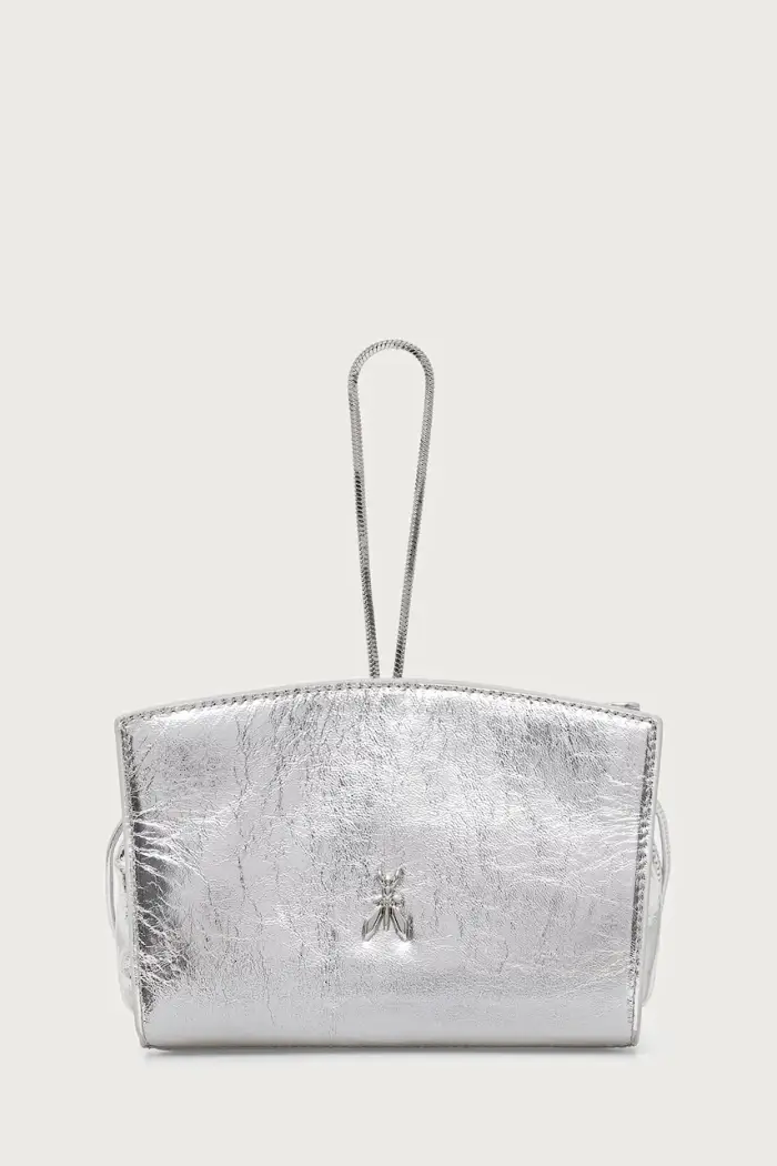 PATRIZIA PEPE pochette da donna in pelle Argento