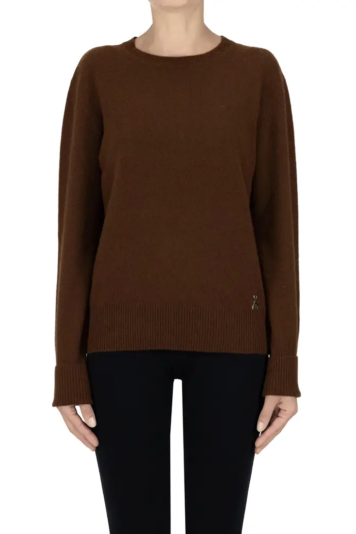 PATRIZIA PEPE Pullover girocollo in cashmere Nocciola