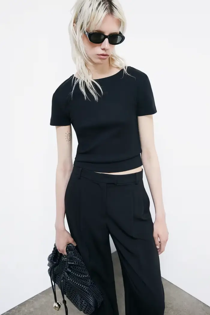 PATRIZIA PEPE T-shirt in costina Nero