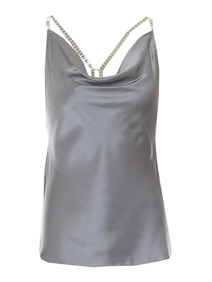 Top In Seta Grigio