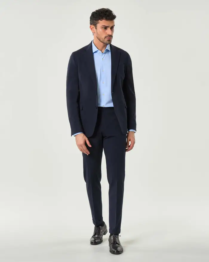 Paul Baker Abito blu in jersey di cotone stretch