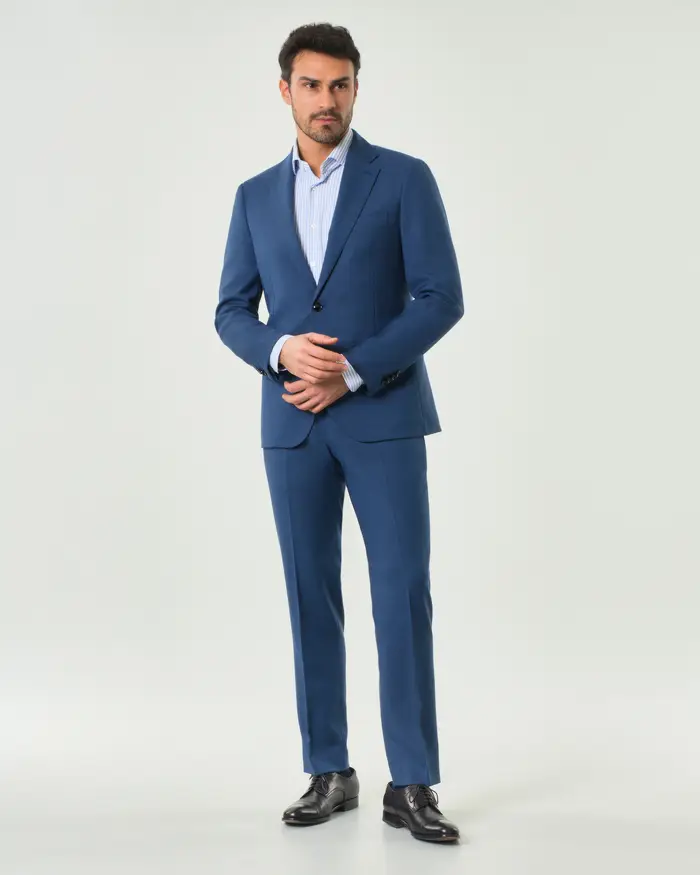 Paul Baker Abito blu indaco in viscosa stretch effetto fiammato