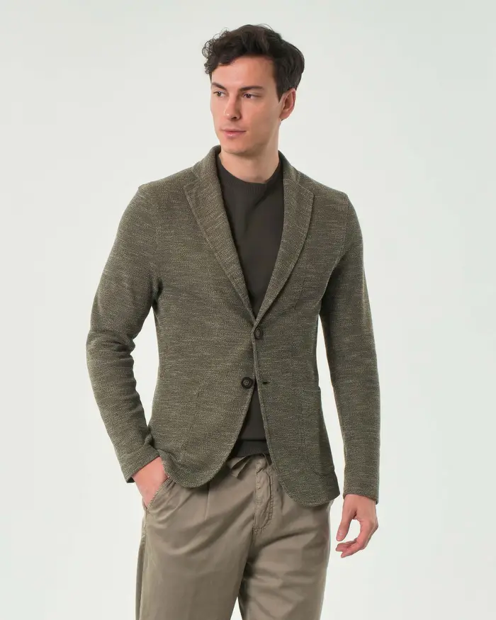 Paul Baker Giacca maglia verde militare effetto melange