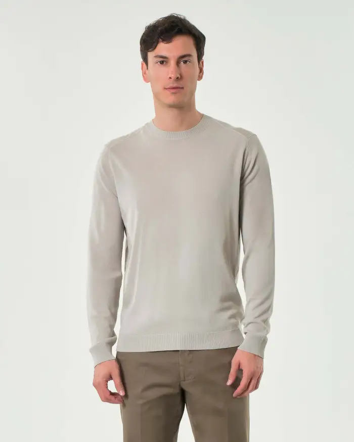 Paul Baker Maglioncino beige in leggero crepe di viscosa stretch
