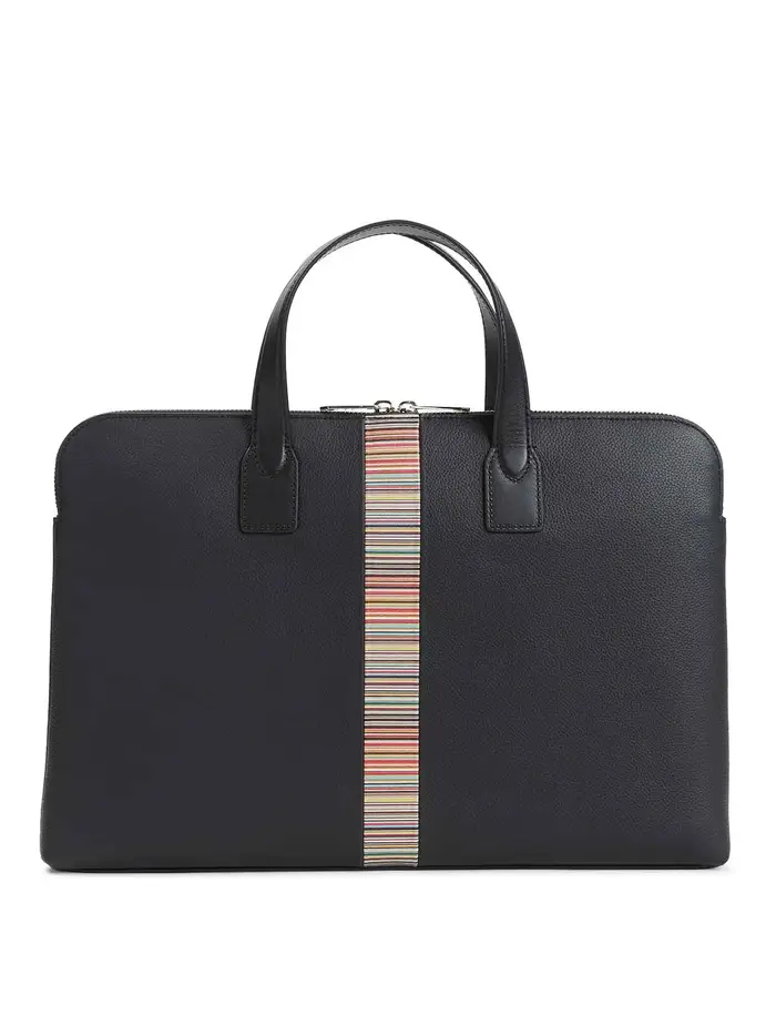 Paul Smith Borsa a mano con righe esclusive Nero