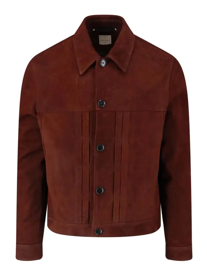 Paul Smith Giacca in suede di agnello Marrone