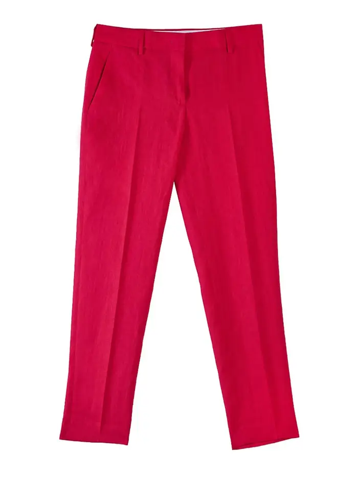 Paul Smith Pantalone Pinces Lino Rosso