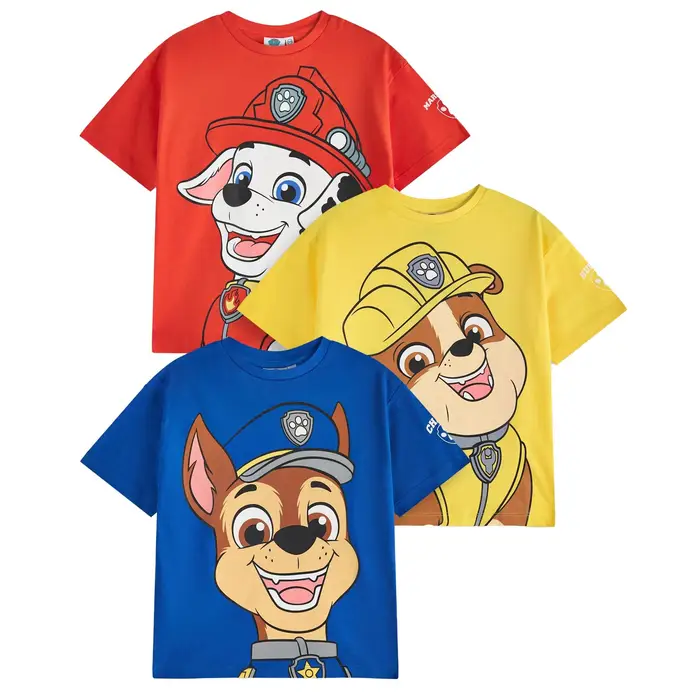 Paw Patrol Maglietta a maniche corte con personaggi per bambini (Confezione da 3) 2-3 Years