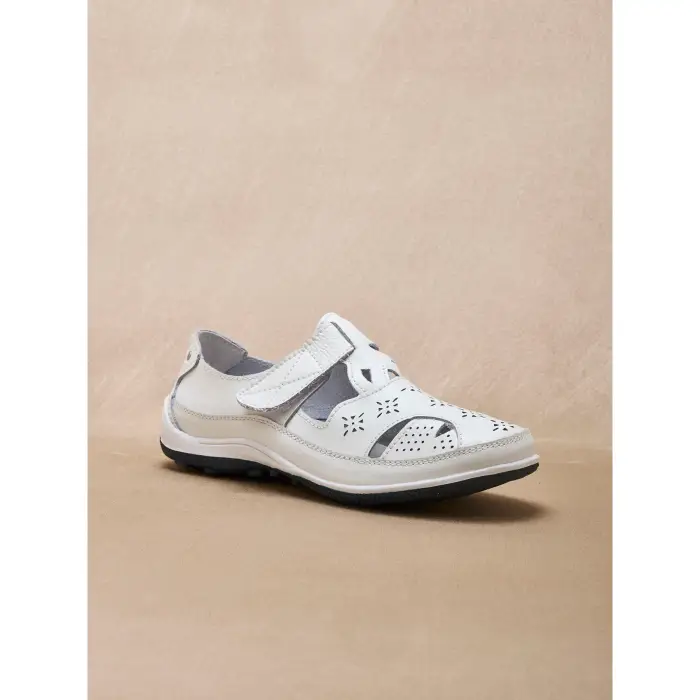 Pédiconfort Ballerine salomé con velcro da donna Blanc