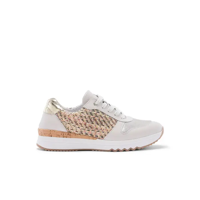 Pédiconfort Baskets fantasia in pelle donna Beige
