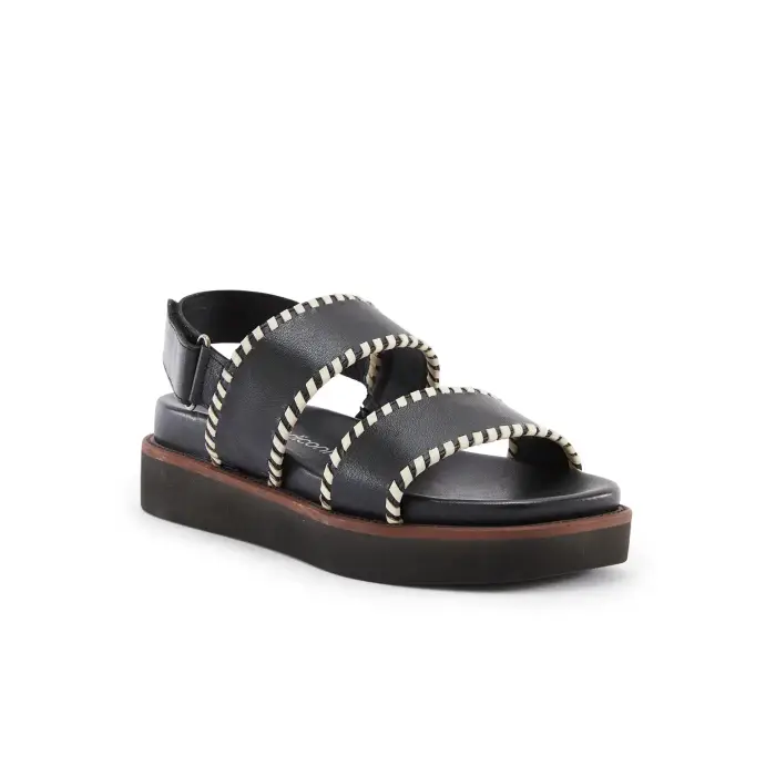 Pédiconfort Sandali con zeppa a strappo donna Noir