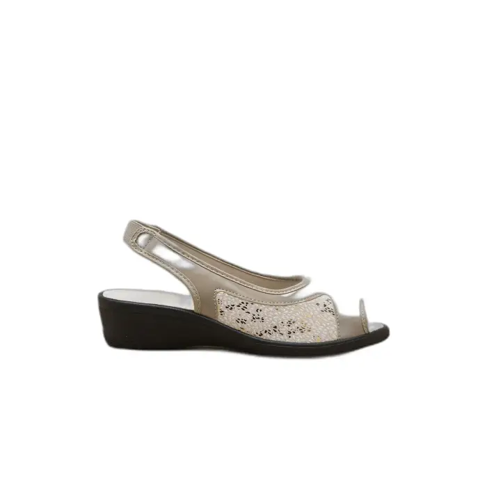 Sandali elasticizzati con retro elastico donna Pédiconfort Beige